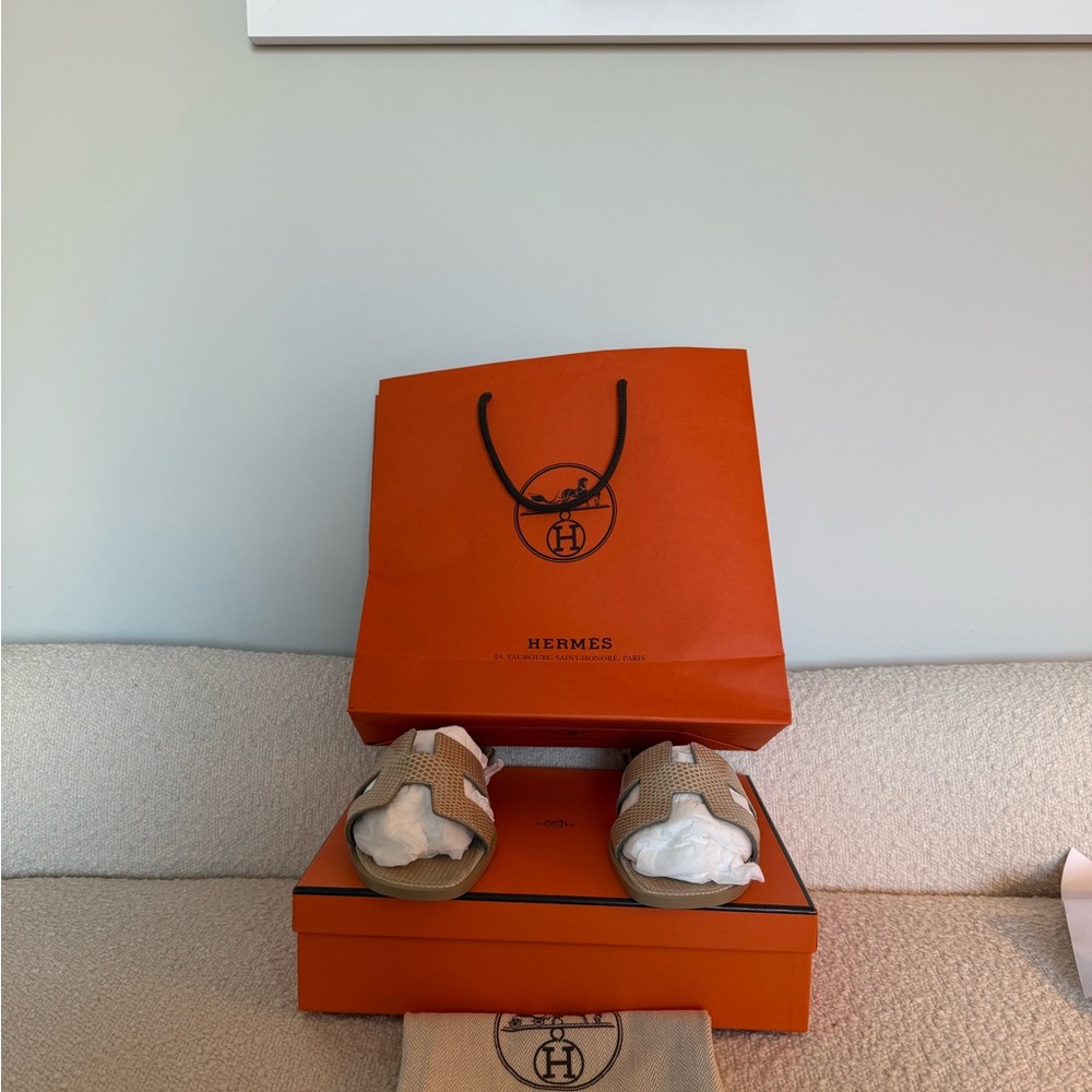 Hermes Beige Argile Oran Sandal - Picture 5 of 6
